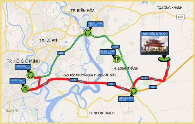 Vị trí dự án Hoa Viên Bình An