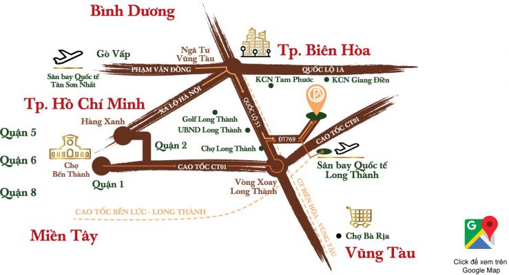 SƠ ĐỒ ĐƯỜNG ĐI - NGHĨA TRANG LONG THÀNH